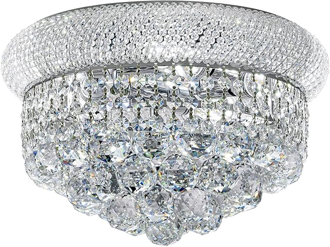 Crystal Flush Mount Chandelier Ceiling Light Fixture