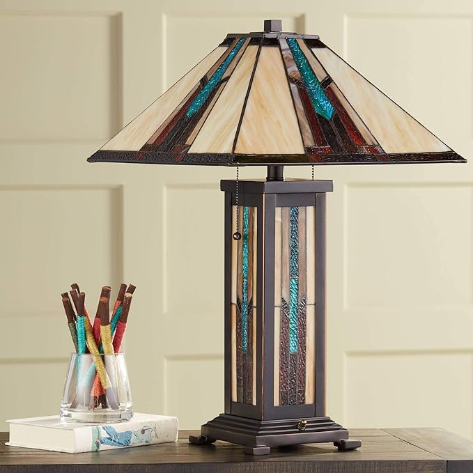 Robert Louis Tiffany Ranier Mission Tiffany Style Table Lamp
