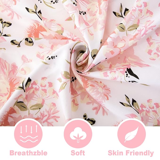 Crib Sheets Girl 2 Pack Set, 2 Pack Toddler Bed Sheets Set, Floral Print Fitted Crib Sheet for Standard Crib & Toddler Mattress, Size 28 x 52 inches, Pink N Floral