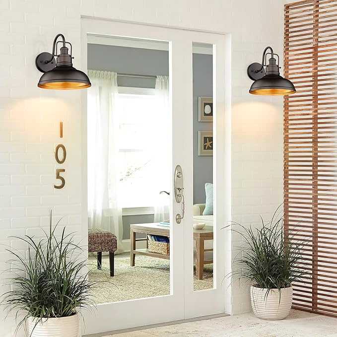 zeyu 11" Farmhouse Barn Light, Vintage Wall Light Sconce