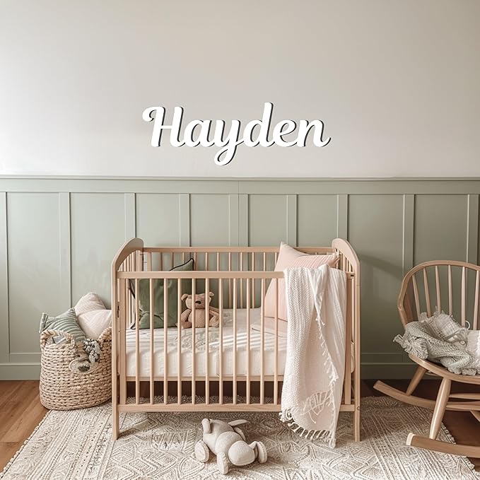 Custom Nursery Wood Name Sign Personalized Nursery Decor Kids Name Sign for Accent Wall in Nursery or Kids Room Letter Wall Art