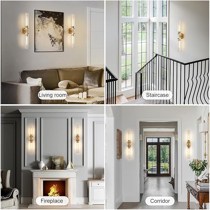 Gold Crystal Bathroom Wall Sconce Light Fixture Modern Bathroom Vanity Light