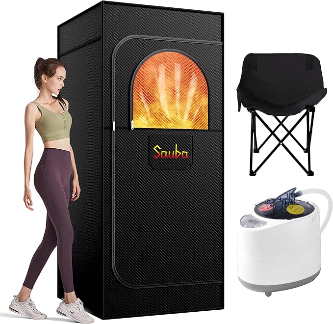 Portable Steam Sauna for Home,Personal Steam Room,Sauna Box,Home Sauna,Steam Sauna Tent for Steam Detox Relaxation Spa (Aluminum Film)