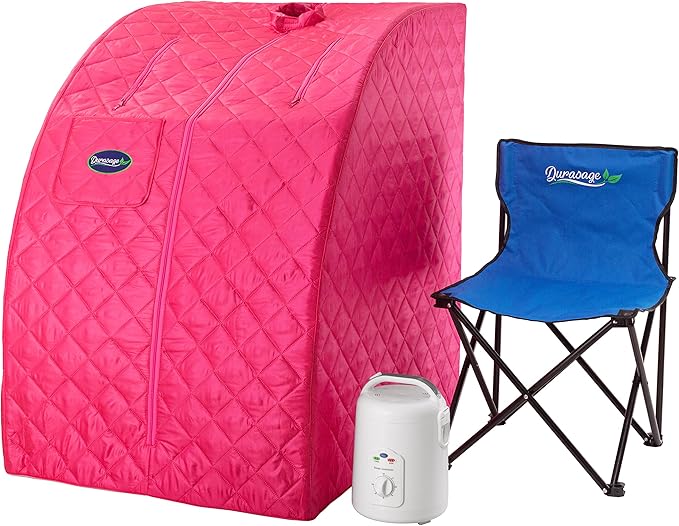 Durasage Portable Steam Sauna for Home Use – Foldable Full Body Personal Spa Tent with 800W Steam Generator, 60-Min Timer, Chair Included, Lightweight Design