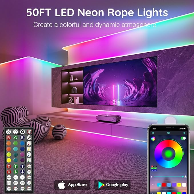 SINLEY Led Neon Rope Lights, Control