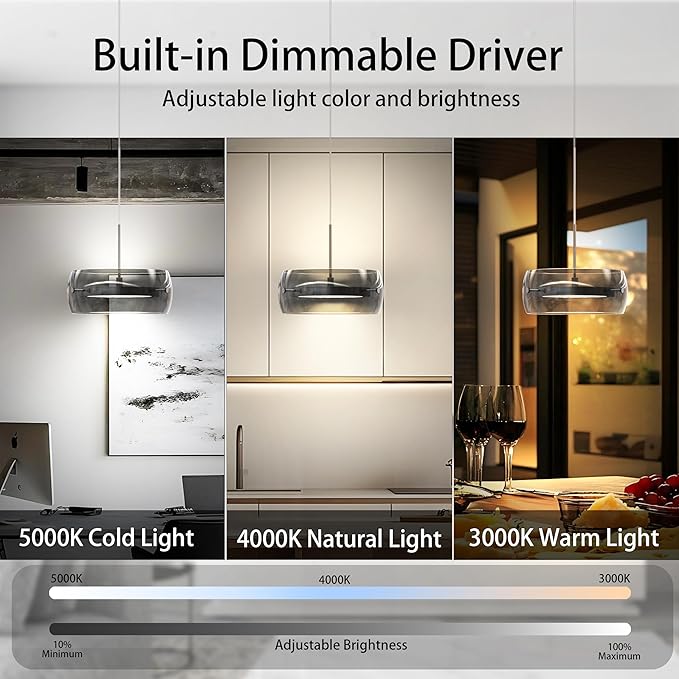 Pendant Lights Kitchen Island Dual-Sided LED Lighting, Adjustable Hanging Length