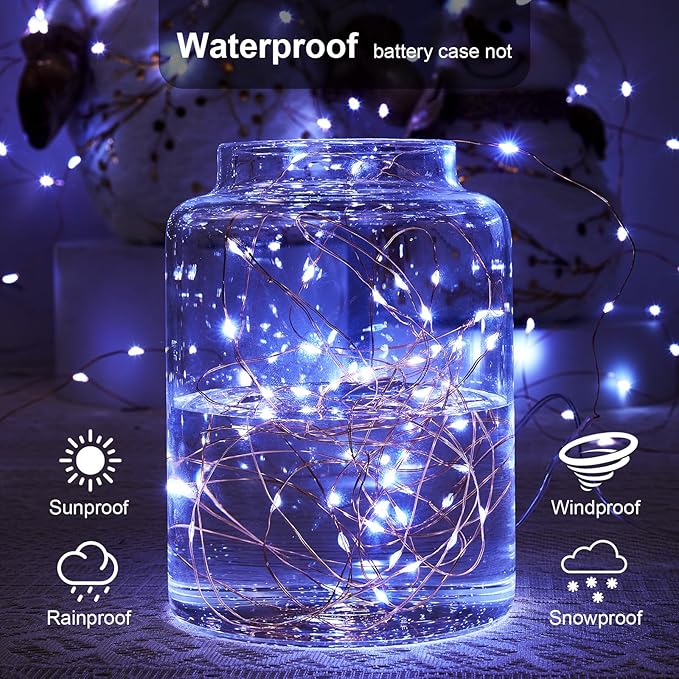 2 Pack 16.4ft Battery Operated String Lights