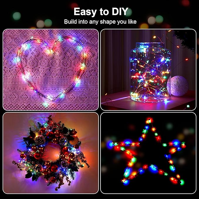 2 Pack 16.4ft Battery Operated String Lights