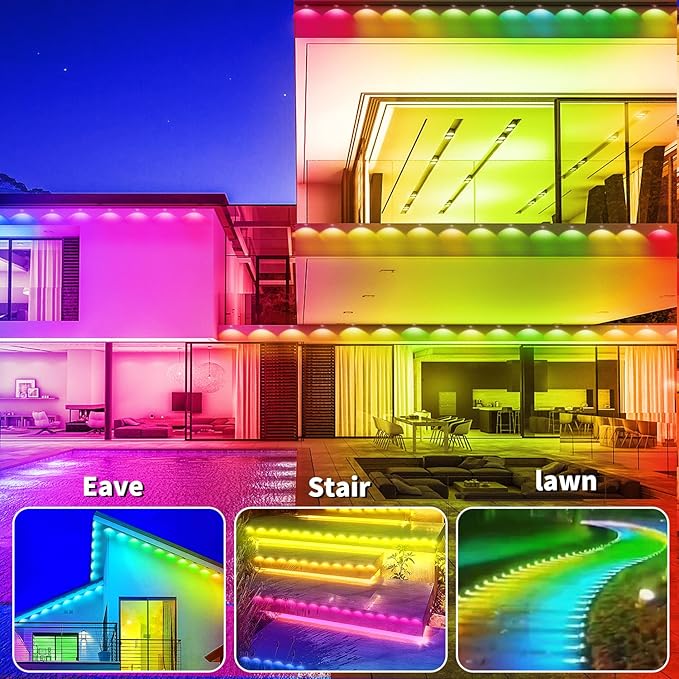 150ft permanent outdoor light, RGB outdoor eave lights