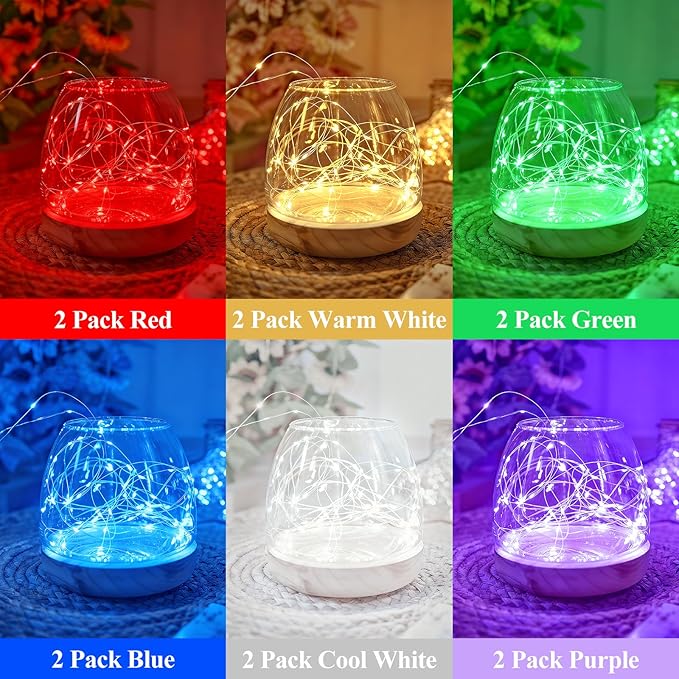 Lakumu 12 Pack Fairy Lights Battery Operated -7FT 20LED String Lights,