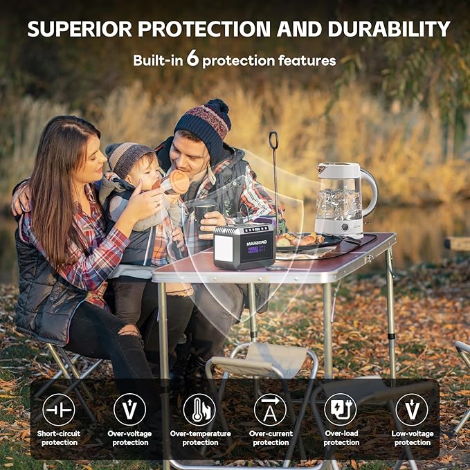 MARBERO 172Wh Solar Generator with 40W Solar Panel, Portable Power Station 200W, Camping, Outdoor, Hiking, Fishing, Emergency