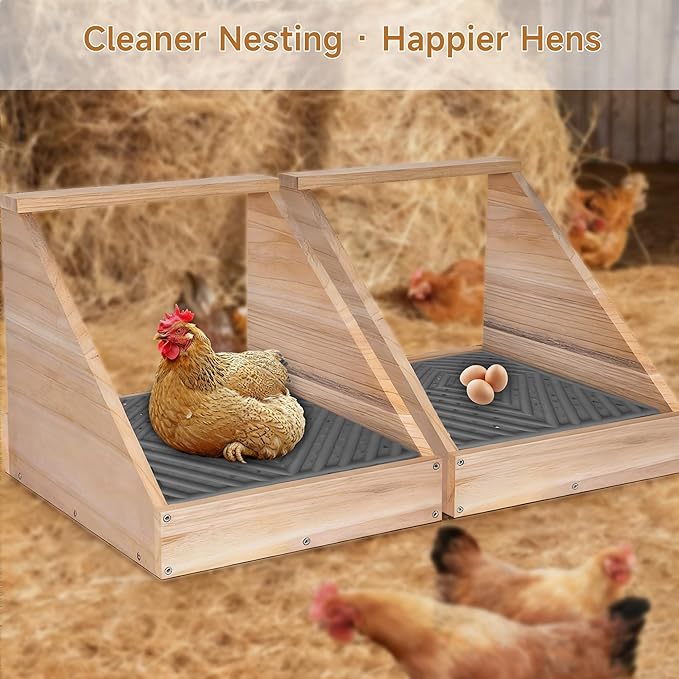 Skimzy Washable Chicken Nesting Pads, Reusable Nest Box Liners for Hens, Soft & Durable Egg Laying Mats, Easy to Clean Coop Accessories (Set of 4, 12x12 Inch)