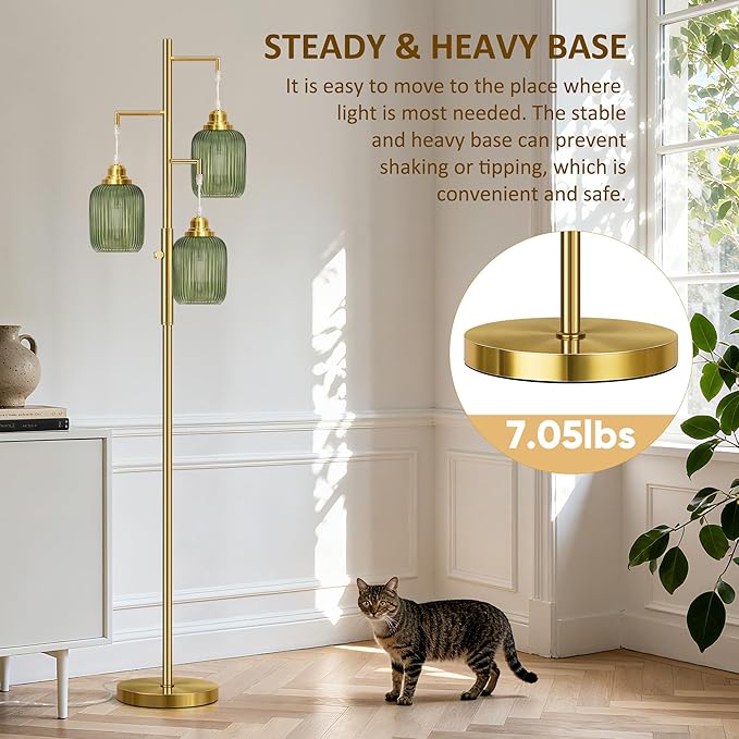 Rottogoon Dimmable Gold Floor Lamp