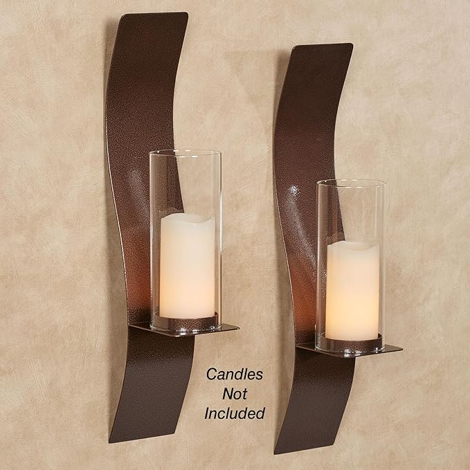 Sinuous Wall Sconce Pair Antique Copper
