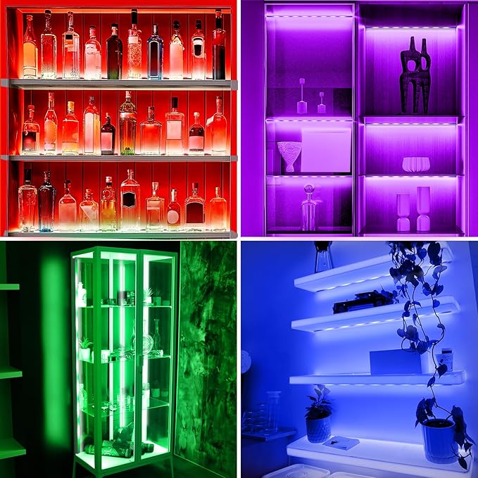 JUSJUBR RGB Shelf Lights, App & Remote Control, Mood Lighting