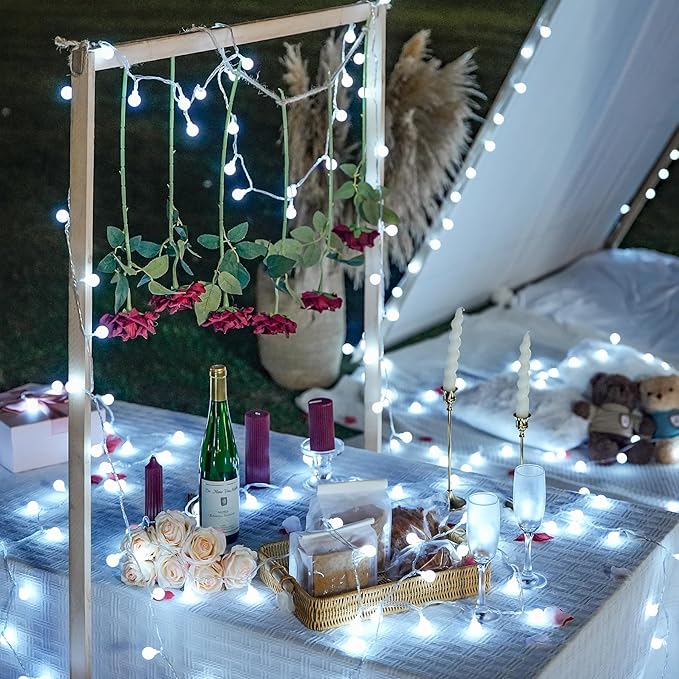 JMEXSUSS 100ft Globe String Lights Indoor Outdoor Waterproof, 200 LED White