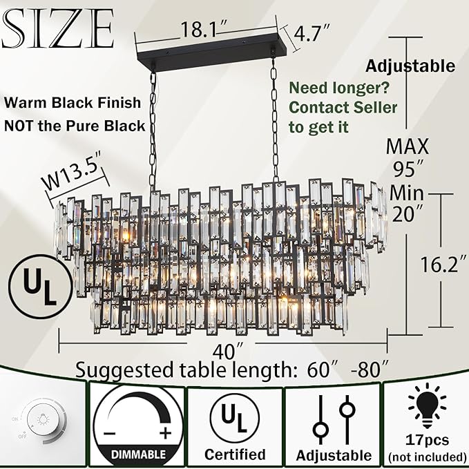 Rectangle Chandeliers for Dining Room