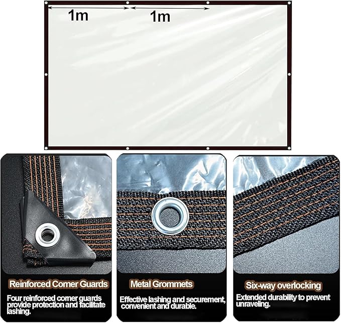 Clear Tarps 5x15FT Heavy Duty Waterproof, Outdoor Tarp with Grommets, Outdoor Garden Rainproof Covering for Chicken Coops, Patio, Porch and Outdoor Greenhouse Plant Cover