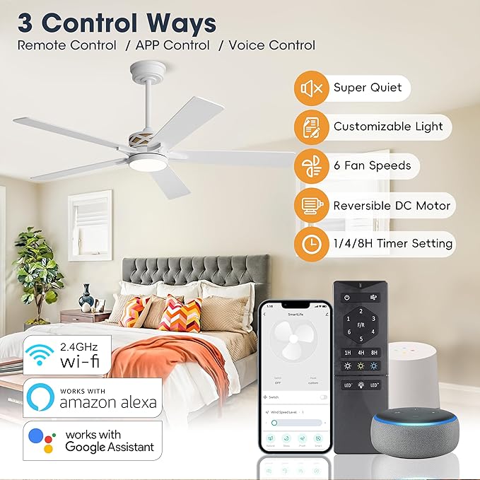 WINGBO 60" Smart Ceiling Fan