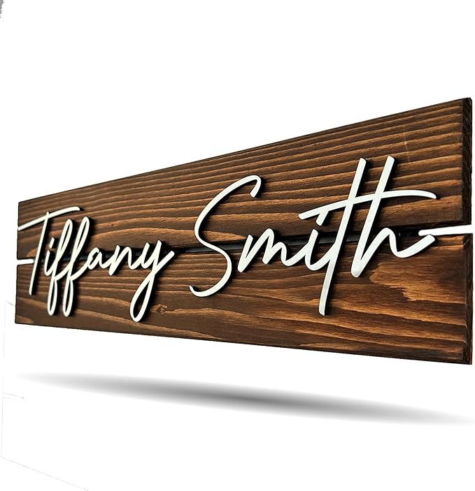Personalized Custom Solid Wood Name Sign for Home, Office, Nursery, Wedding Gifts, Business Signs