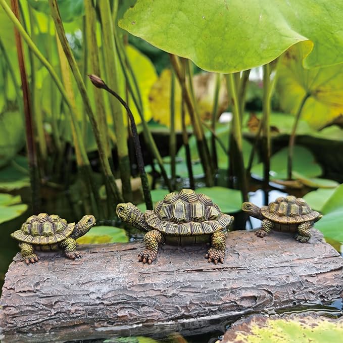 Green Resin Turtle Float Pond Decor, Realistic Floating Decor for Outdoor Ponds, Decorative Animal Garden Statues for Pond Accessories, Garden Outside Lawn Ornament