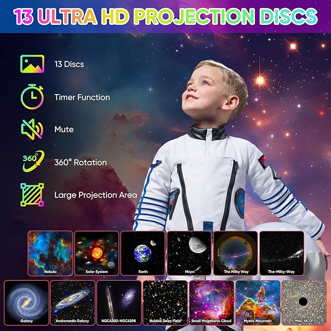 Galaxy Projector, 12 in 1 Planetarium Galaxy Star Projector