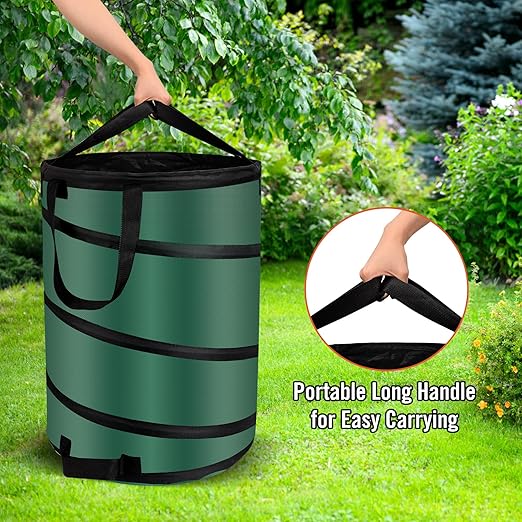 Camping Trash Can, Pop Up Trash Can/Recycle Bin, Foldable Garbage Can Camping for Gardening, Camping and Home Storage Etc(green10gallons)