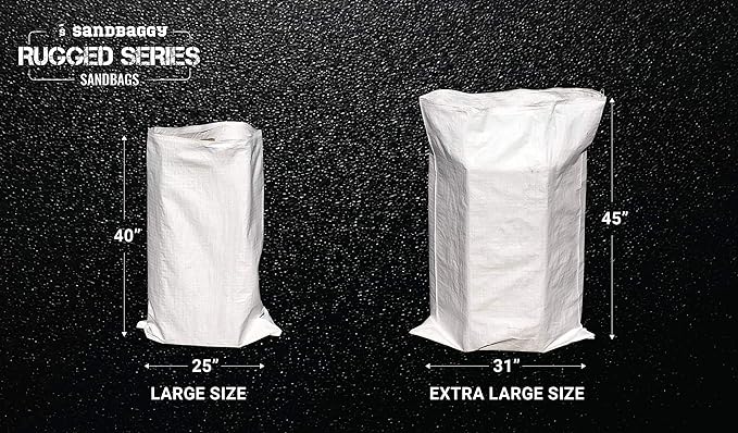 Sandbaggy Large Sandbags - Size: 31" x 45" - Thick Heavy Duty Contractor Bags, Heavy Duty Garbage Bags, Dumpster Bag, Construction Trash Bags, Contractor Bags 6 mil (1)