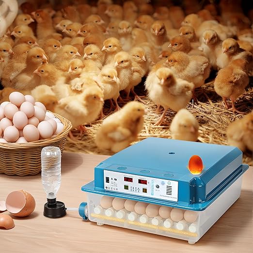 Incubators for Hatching Eggs,64 Eggs Smart Incubation Machine with Automatic Temperature and Humidity Control, Poultry Hatcher with Egg Turning for Chickens Ducks Goose Birds