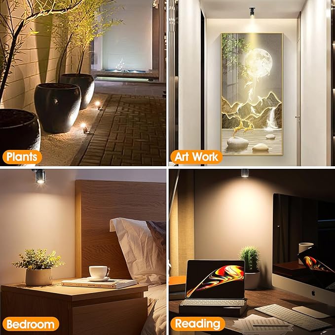 DEDC 6pcs LED Mini Spot Light, 3000K Spotlights