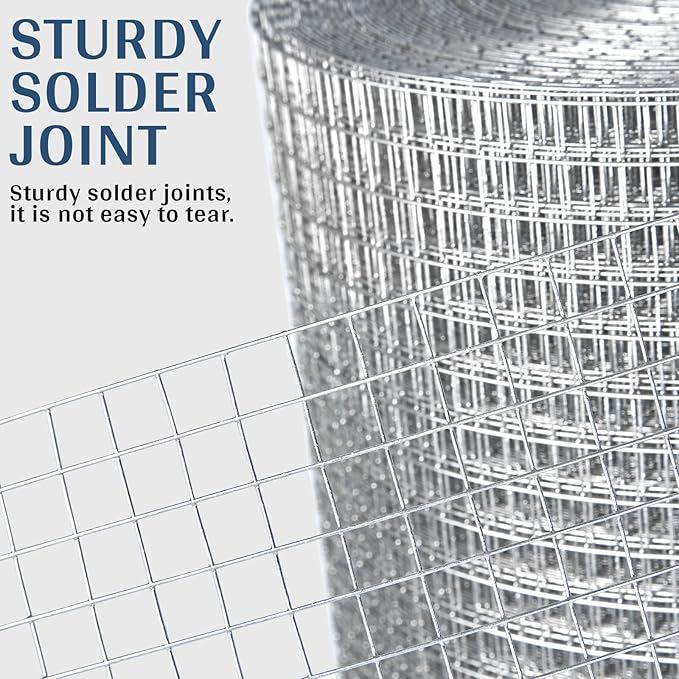 Hardware Cloth 1/2 in. x 2 ft. x 100 ft. 19-Gauge, Chicken Wire Mesh Roll, Chicken Wire Fencing, Wire Fence Roll, Garden Fencing, Tree Guard, Rodent Mesh, Gopher Wire