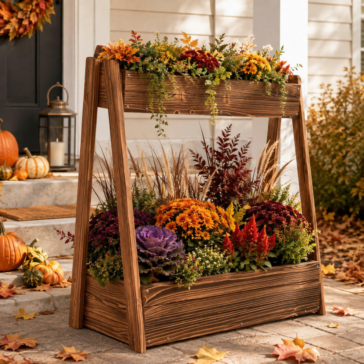 36" 2 Tier Freestanding Elevated Wooden Raised Garden Bed