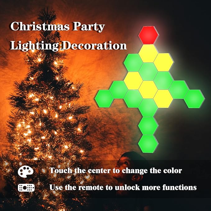 Hexagonal Wall Light Modular Touch Sensitive Lights Creative Geometry Assembly