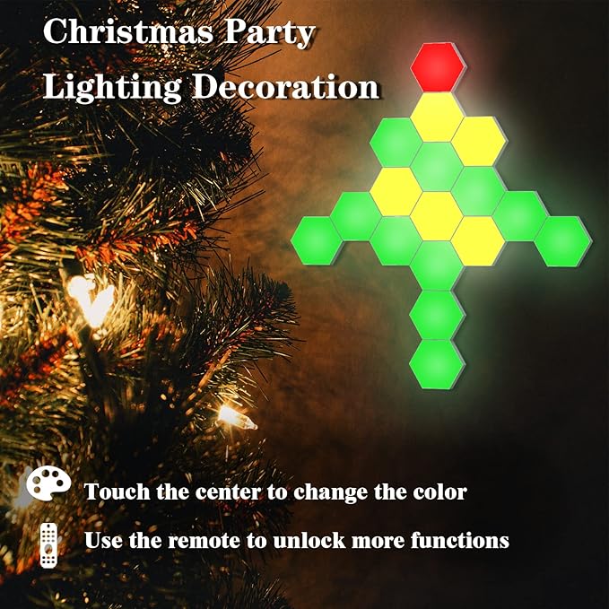 Hexagonal Wall Light Modular Touch Sensitive Lights Creative Geometry Assembly