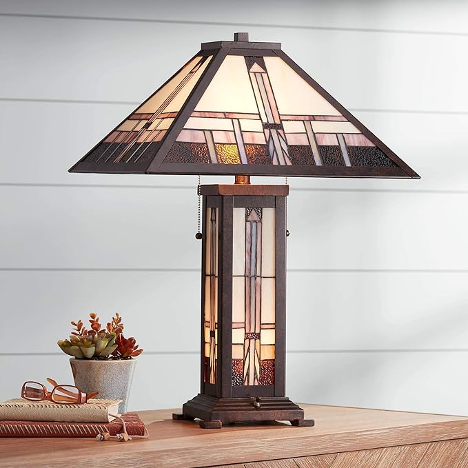 Robert Louis Tiffany Alfred Mission Tiffany Style Table Lamp