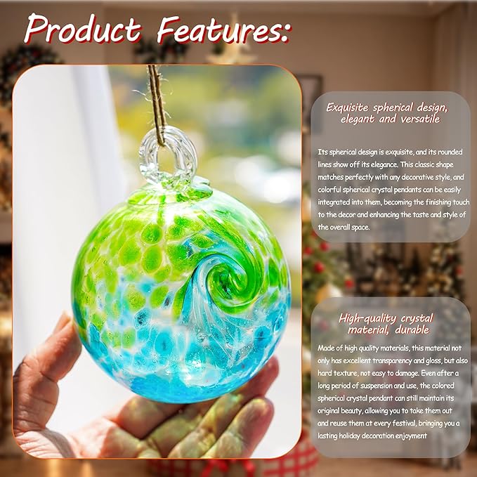 4 Inch Hand Blown Glass Gazing Balls Green Glass Christmas Ball Ornaments Garden Patio Home Decor