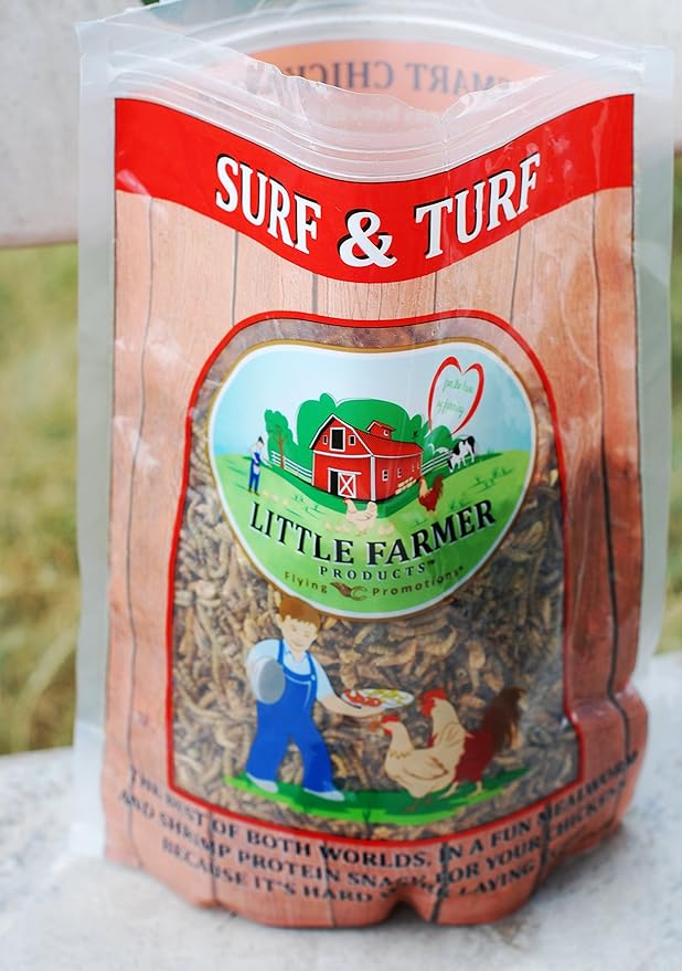 Surf & Turf | Dried River Shrimp & Mealworm Chicken Treat Premium Poultry Mix | 3 lb