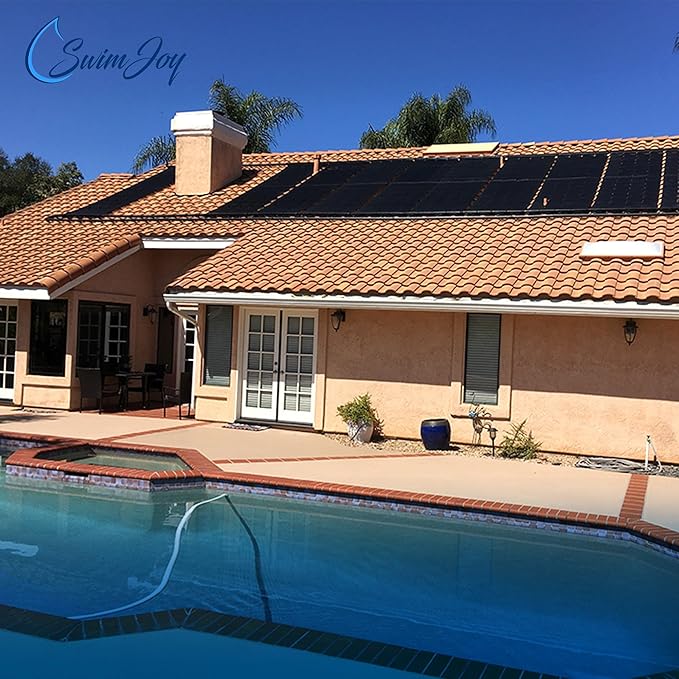 Industrial Grade Solar Pool Heater DIY Kit - Superior High-Wind Strapless Mounting System & Maximum Freeze Resistance (6-4'x6.5' / 156 Square Feet)