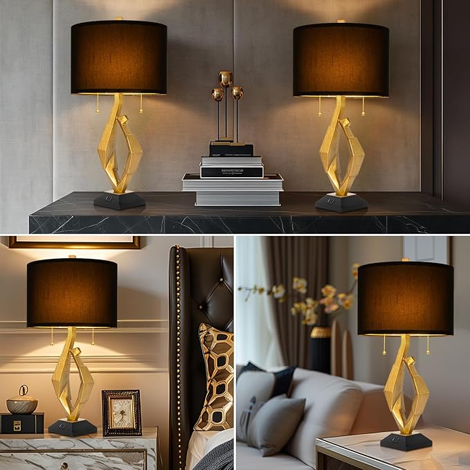 Sculptural Table Lamp Set of 2