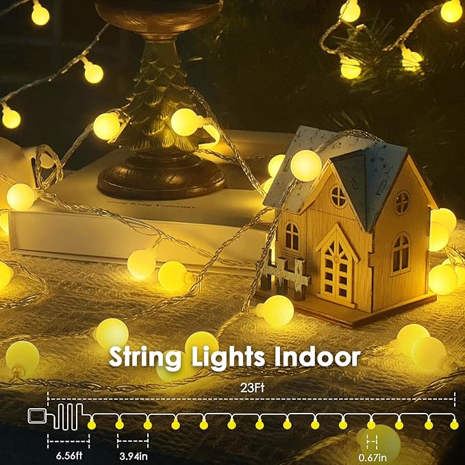 2 Pack Battery Operated Christmas String Lights - 45FT 100 LED Fairy Lights
