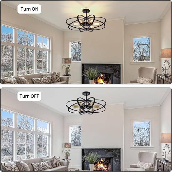 Semi Flush Mount Ceiling Light Fixture Chandelier 6-Light Kitchen Ceiling