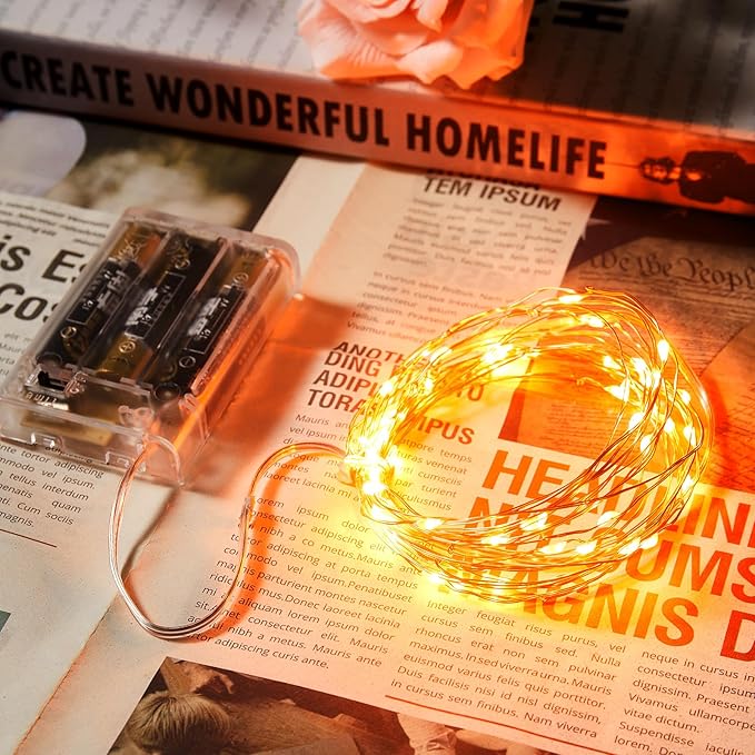 2 Pack 16.4ft Battery Operated String Lights