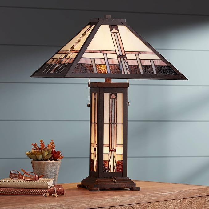 Robert Louis Tiffany Alfred Mission Tiffany Style Table Lamp