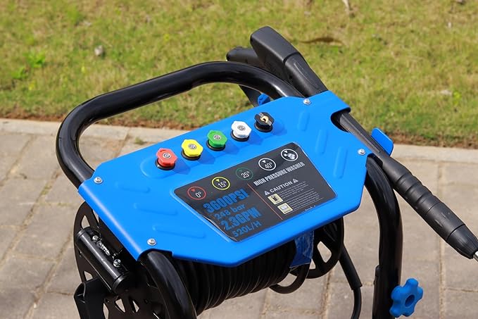 Gas Pressure Washer 3600 PSI, 2.3 GPM Heavy Duty High Power Washer,212CC Engine with 30FT Hose, Axial Aluminum Pump, Soap Tank, Spray Gun and Wand, 5 Quick Connect Nozzle (Blue)