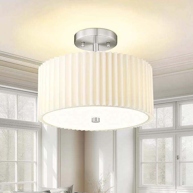 Semi Flush Mount Ceiling Light, 3-Light 12.5" Ceiling Light Fixture