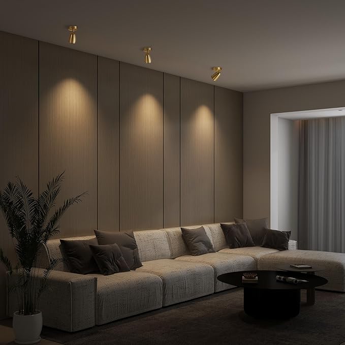 Aisilan Gold LED Ceiling Spotlight, Adjustable GU10 Surface Mount Light