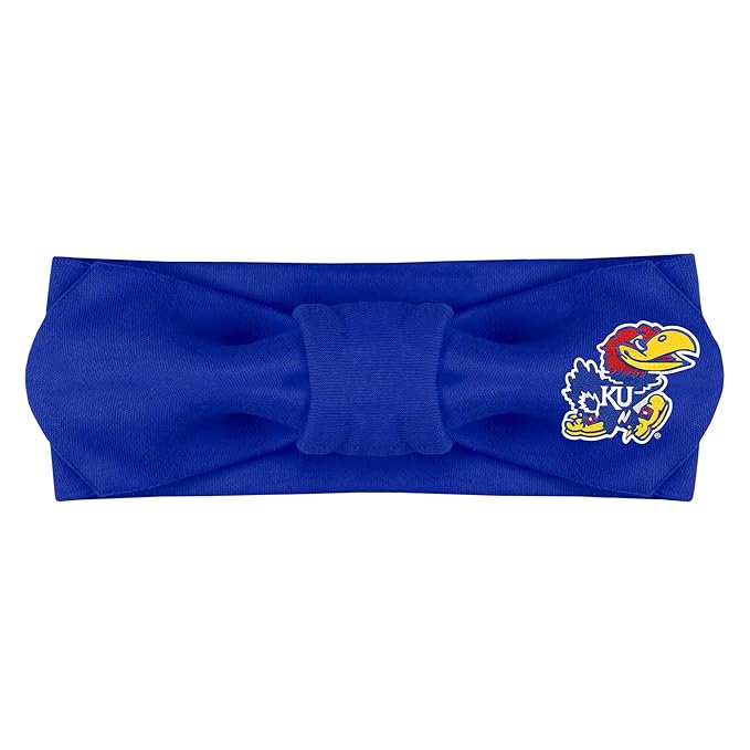 Creative Knitwear Kansas Jayhawks Infant Girls Royal Solid Hair Knot Headband Embroidered Logo - Size Newborn - 4T
