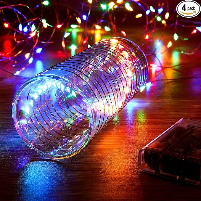 4 Pack 16.4ft Battery Operated String Lights
