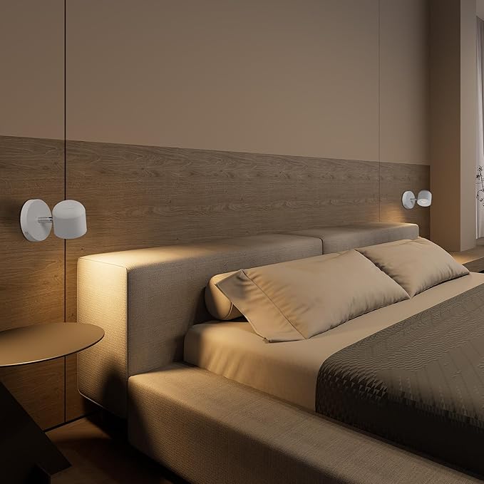 2 Packs Aisilan Modern Adjustable Wall Sconce LED Fixture Warm White Ceiling