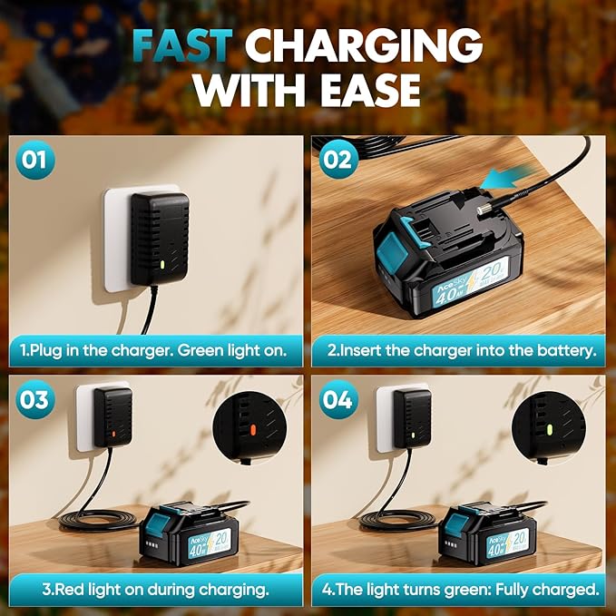 Leaf Blower Cordless - 2025 Update 150000RPM & 3 Speed Levels Electric Leaf Blower with 2 x 4.0Ah Battery and Charger, Extension Tube Blower for Lawn Care, Yard, Garage, Blowing Leaves, Dust or Snow